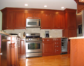 kitchen cabinets with built in microwave