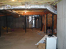 before photo of basement
